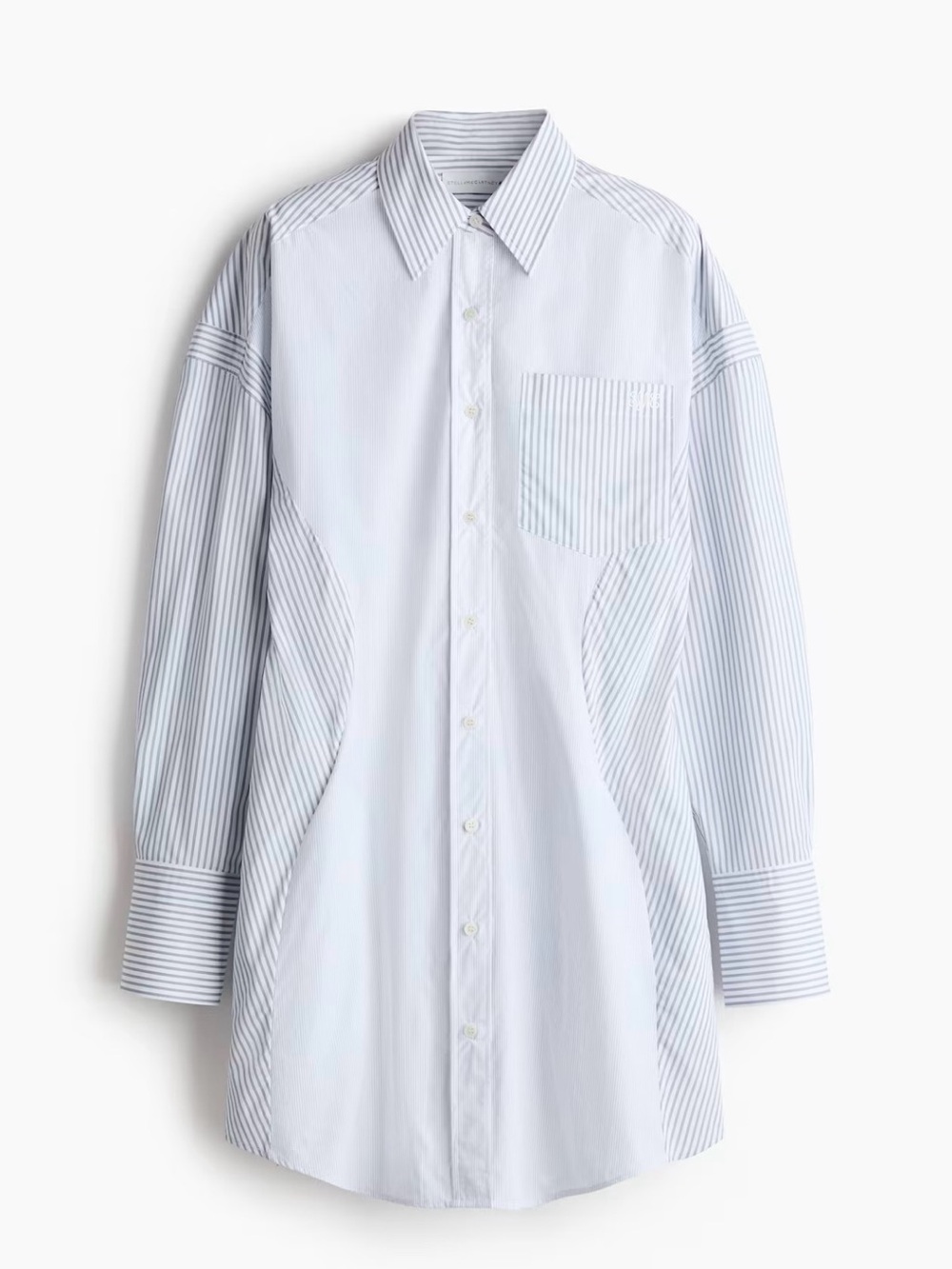 Cotton Poplin Striped Shirt Dress - Casual Button-Down - Picture 5 of 8